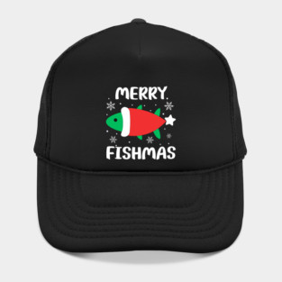 Merry Fishmas Cute Santa Fish Holiday Pun Hat