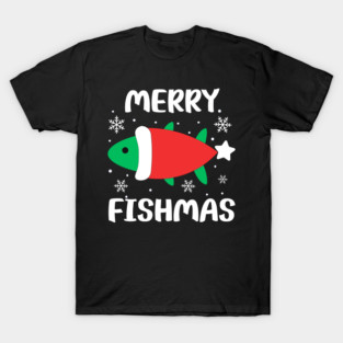 Merry Fishmas Cute Santa Fish Holiday Pun T-Shirt