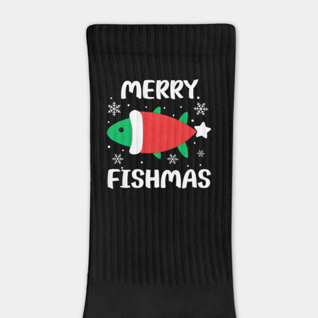 Merry Fishmas Cute Santa Fish Holiday Pun by Creatifly Graphic Tees
