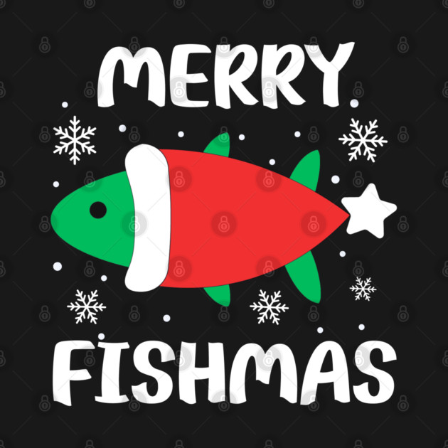 Merry Fishmas Cute Santa Fish Holiday Pun by Creatifly Graphic Tees