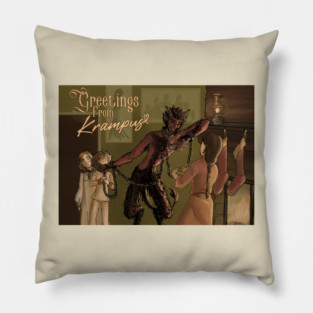 Krampus by Candlelight Pillow