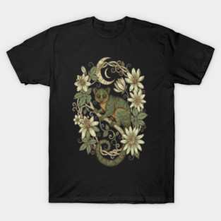Kinkajou Honey Bear with Moon and Flowers T-Shirt