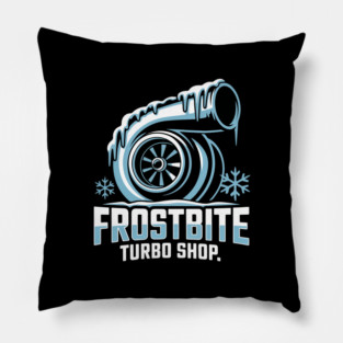 Frostbite Turbo Shop – Icy Turbo Christmas Logo Pillow