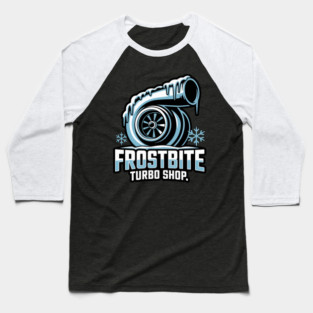 Frostbite Turbo Shop – Icy Turbo Christmas Logo Baseball T-Shirt