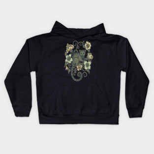 Kinkajou Honey Bear and Tropical Flowers Kids Hoodie