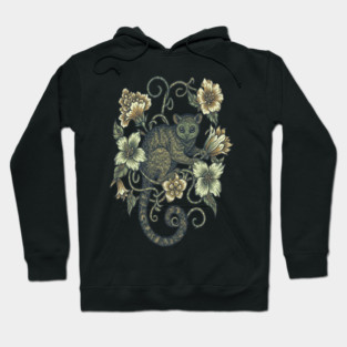 Kinkajou Honey Bear and Tropical Flowers Hoodie