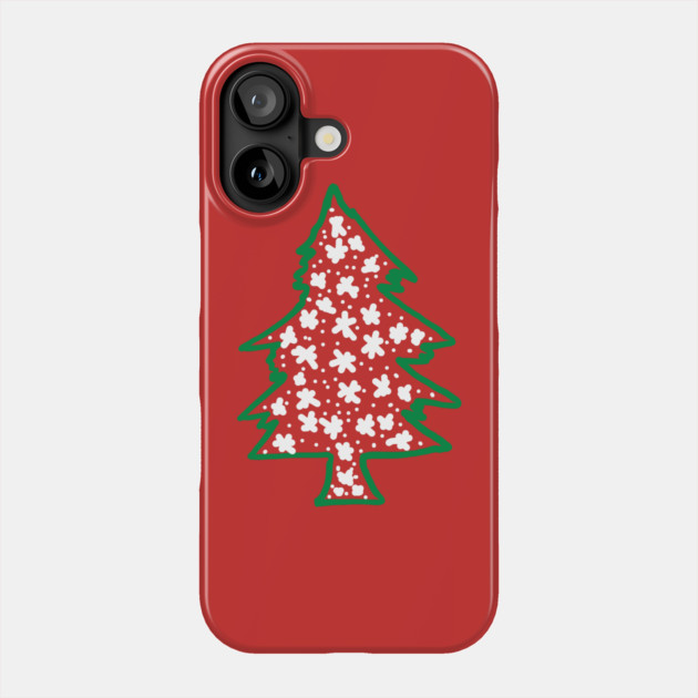 Snowy Hand Drawn Christmas Tree Phone Case by Creatifly Graphic Tees