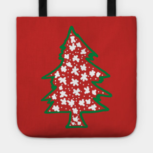 Snowy Hand Drawn Christmas Tree Tote