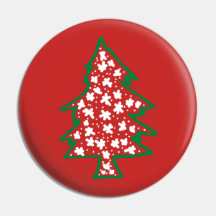 Snowy Hand Drawn Christmas Tree Pin
