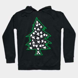 Snowy Hand Drawn Christmas Tree Hoodie