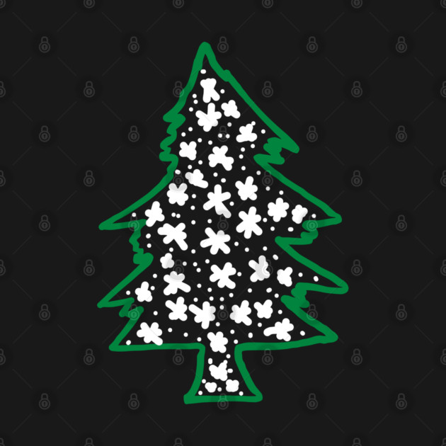 Snowy Hand Drawn Christmas Tree by Creatifly Graphic Tees