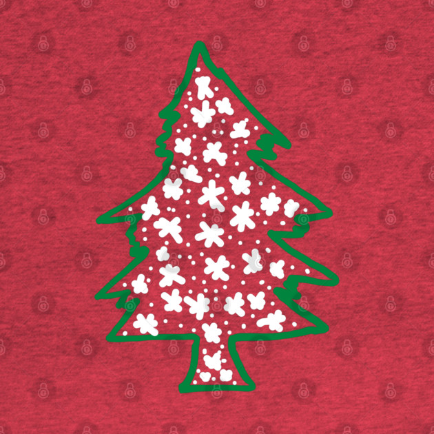 Snowy Hand Drawn Christmas Tree by Creatifly Graphic Tees