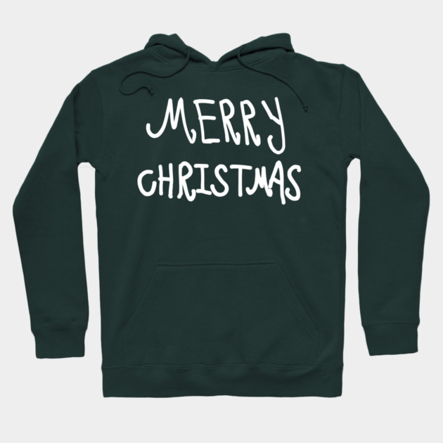 White Hand Drawn Merry Christmas Doodle Hoodie by Creatifly Graphic Tees