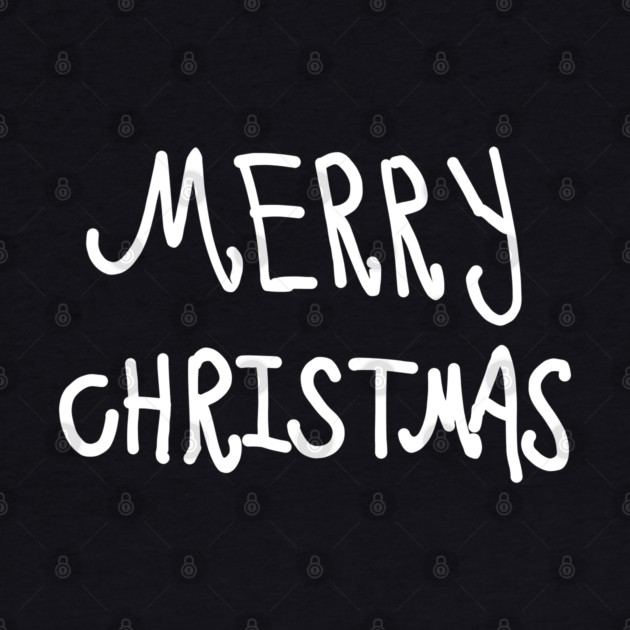 White Hand Drawn Merry Christmas Doodle by Creatifly Graphic Tees