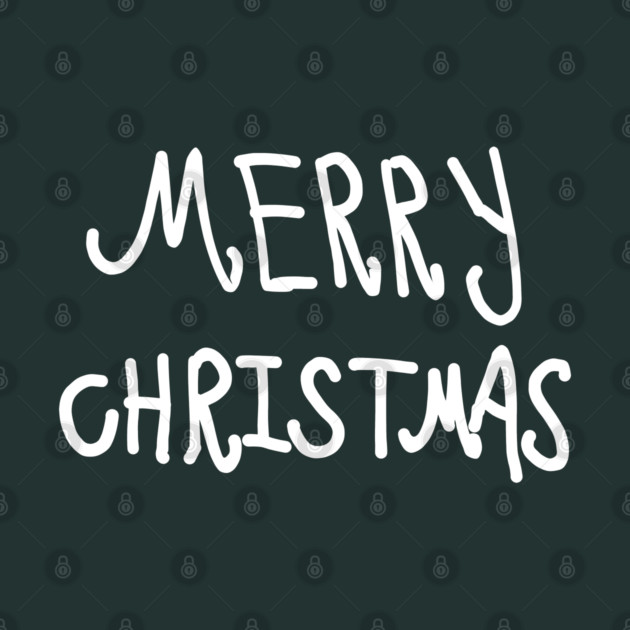 White Hand Drawn Merry Christmas Doodle by Creatifly Graphic Tees