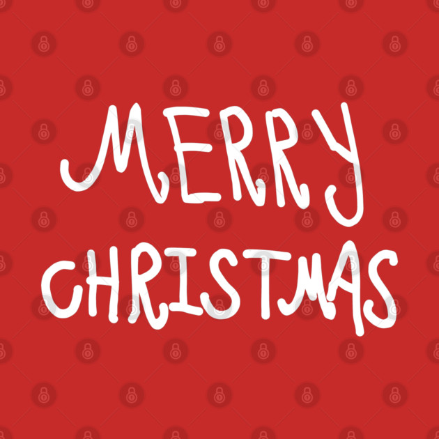 White Hand Drawn Merry Christmas Doodle by Creatifly Graphic Tees