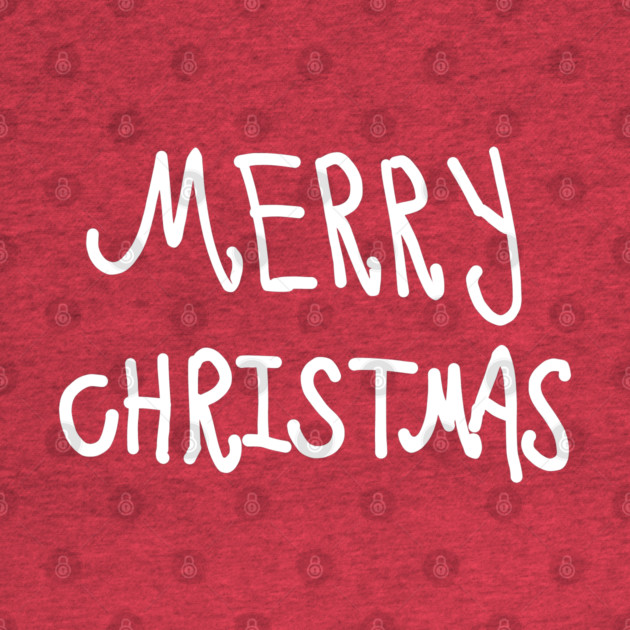 White Hand Drawn Merry Christmas Doodle by Creatifly Graphic Tees