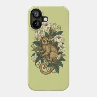 Cute Kinkajou Honey Bear with White Flowers Phone Case
