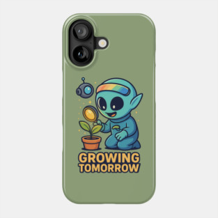 Growing Tomorrow – Cute Alien Growth Art | Wholesome Space Nature Tee Phone Case