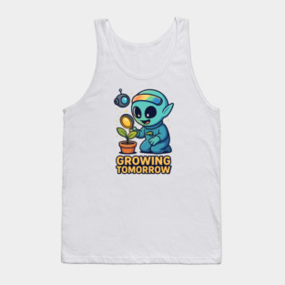 Growing Tomorrow – Cute Alien Growth Art | Wholesome Space Nature Tee Tank Top
