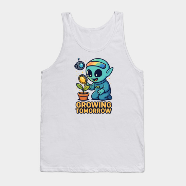 Growing Tomorrow – Cute Alien Growth Art | Wholesome Space Nature Tee Tank Top by Anne Lee
