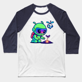 Nurture the Stars – Cute Alien Plant Art | Wholesome Cosmic Growth Tee Baseball T-Shirt