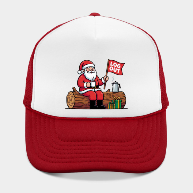 Santa Claus Log Out Coffee Break Pun by Creatifly Graphic Tees