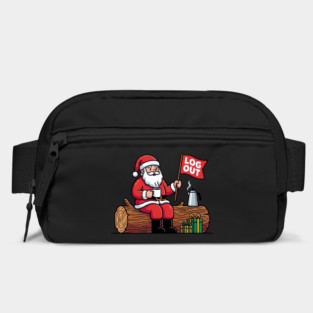 Santa Claus Log Out Coffee Break Pun Bag
