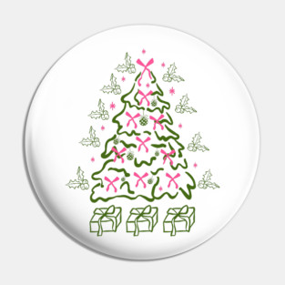 Coquette Pink Bows Christmas Tree Pin