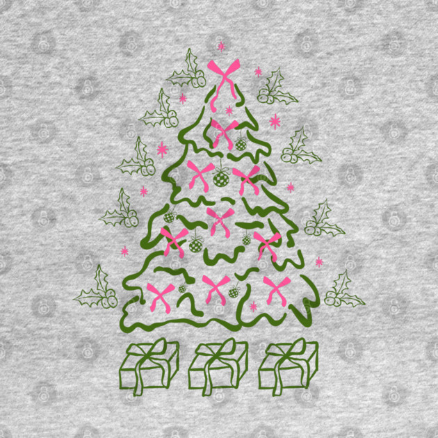 Coquette Pink Bows Christmas Tree by Creatifly Graphic Tees