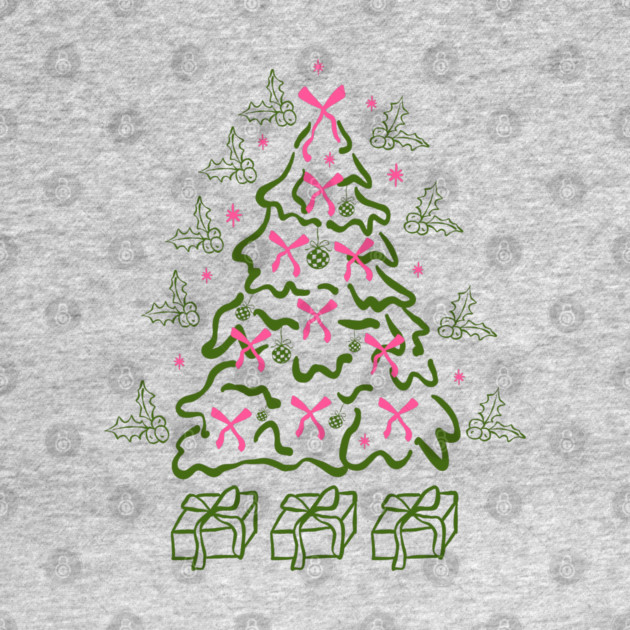 Coquette Pink Bows Christmas Tree by Creatifly Graphic Tees