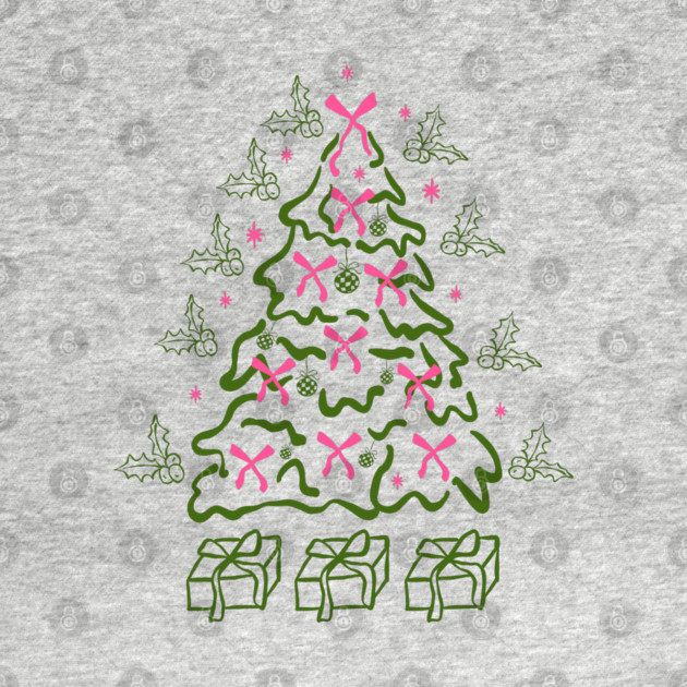 Coquette Pink Bows Christmas Tree by Creatifly Graphic Tees