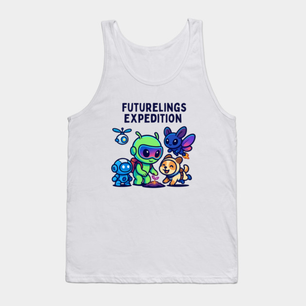 Futurelings Expedition – Cute Alien Team Growing a Sprout | Tomorrow Sprouts Tee Tank Top by Anne Lee