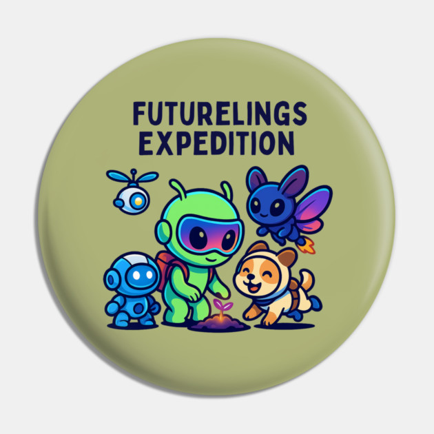 Futurelings Expedition – Cute Alien Team Growing a Sprout | Tomorrow Sprouts Tee Pin by Anne Lee