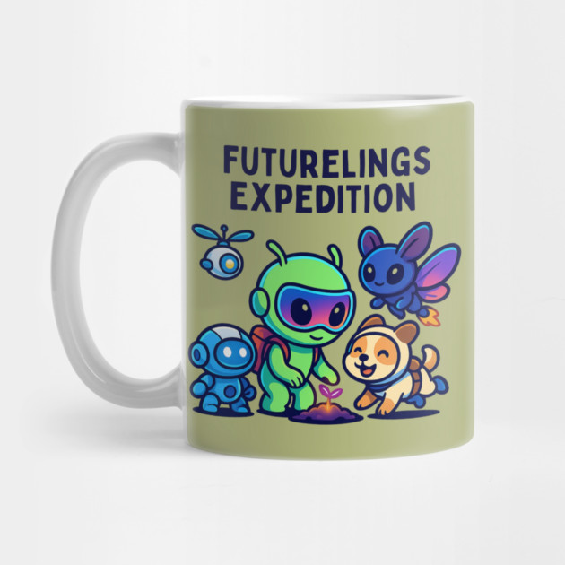 Futurelings Expedition – Cute Alien Team Growing a Sprout | Tomorrow Sprouts Tee by Anne Lee