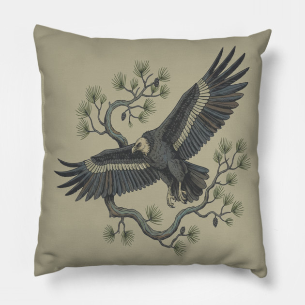Lammergeier Bearded Vulture Bird in Flight Pillow by BirdsnStuff