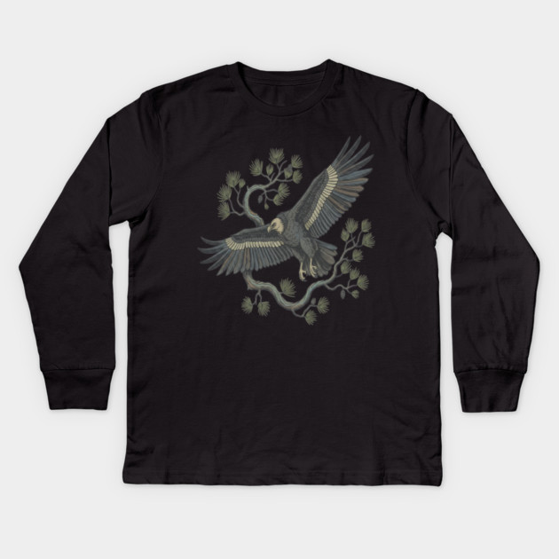 Lammergeier Bearded Vulture Bird in Flight Kids Long Sleeve T-Shirt by BirdsnStuff
