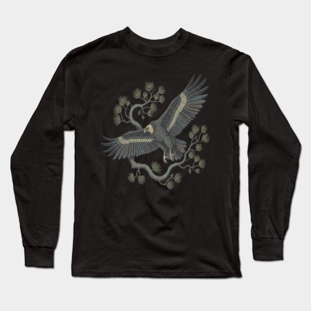 Lammergeier Bearded Vulture Bird in Flight Long Sleeve T-Shirt by BirdsnStuff