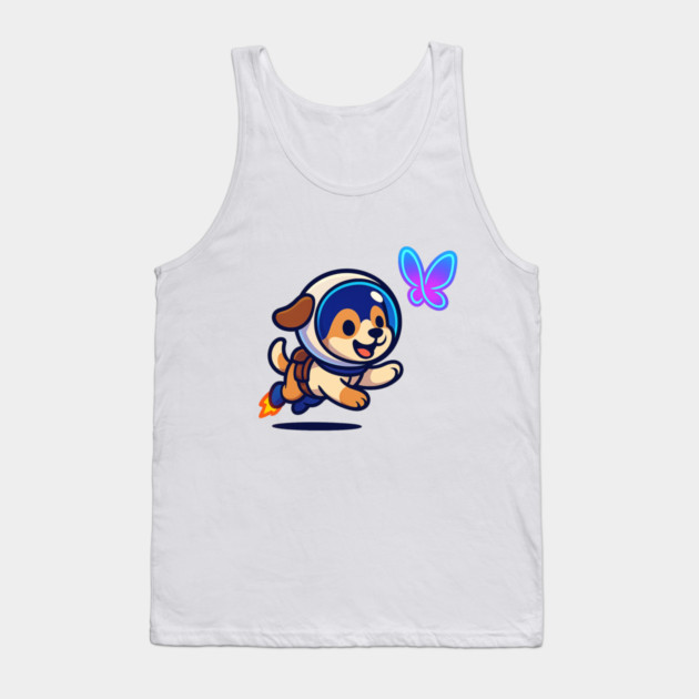 Chasing Tomorrow – Cute Space Pup & Butterfly | Wholesome Tomorrow Sprouts Tee Tank Top by Anne Lee