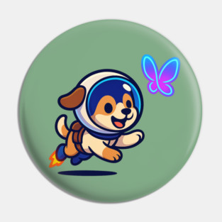 Chasing Tomorrow – Cute Space Pup & Butterfly | Wholesome Tomorrow Sprouts Tee Pin