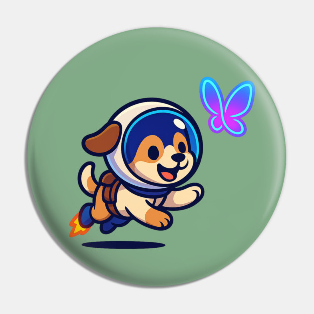 Chasing Tomorrow – Cute Space Pup & Butterfly | Wholesome Tomorrow Sprouts Tee Pin by Anne Lee
