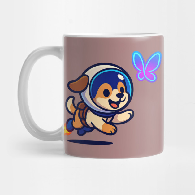 Chasing Tomorrow – Cute Space Pup & Butterfly | Wholesome Tomorrow Sprouts Tee by Anne Lee