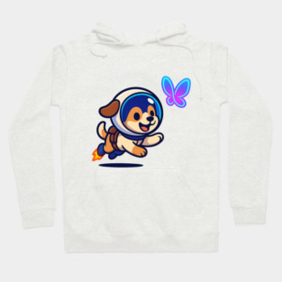 Chasing Tomorrow – Cute Space Pup & Butterfly | Wholesome Tomorrow Sprouts Tee Hoodie