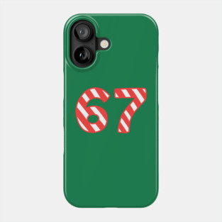 Candy Cane Striped 67 Meme Christmas Phone Case