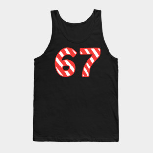 Candy Cane Striped 67 Meme Christmas Tank Top