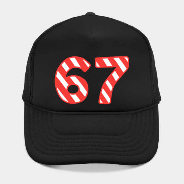 Candy Cane Striped 67 Meme Christmas by Creatifly Graphic Tees