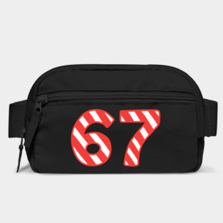 Candy Cane Striped 67 Meme Christmas Bag