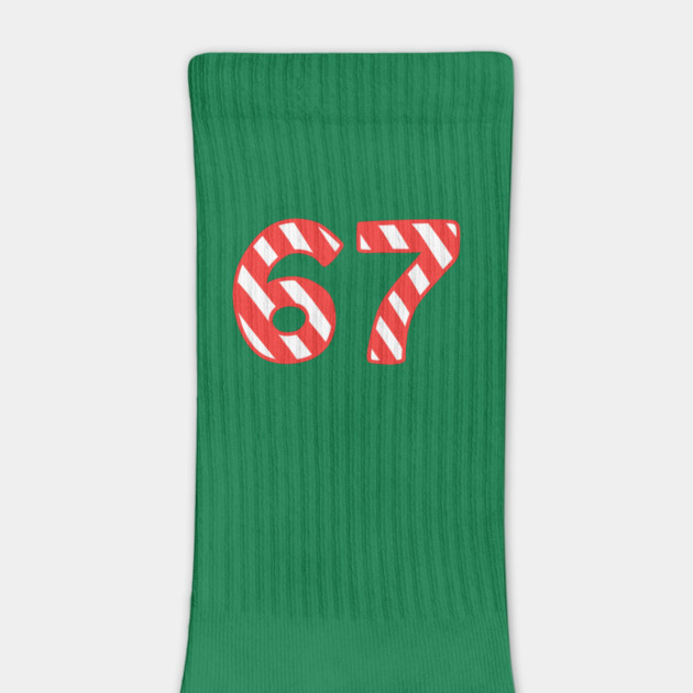 Candy Cane Striped 67 Meme Christmas by Creatifly Graphic Tees