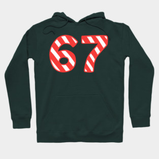 Candy Cane Striped 67 Meme Christmas Hoodie