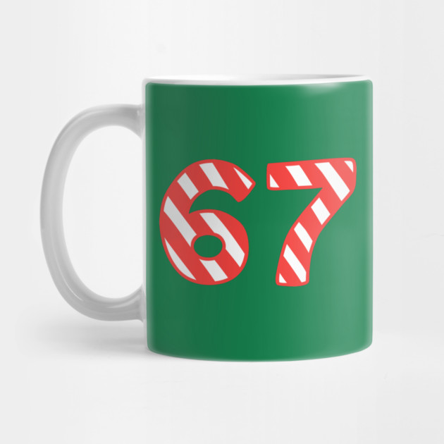 Candy Cane Striped 67 Meme Christmas by Creatifly Graphic Tees
